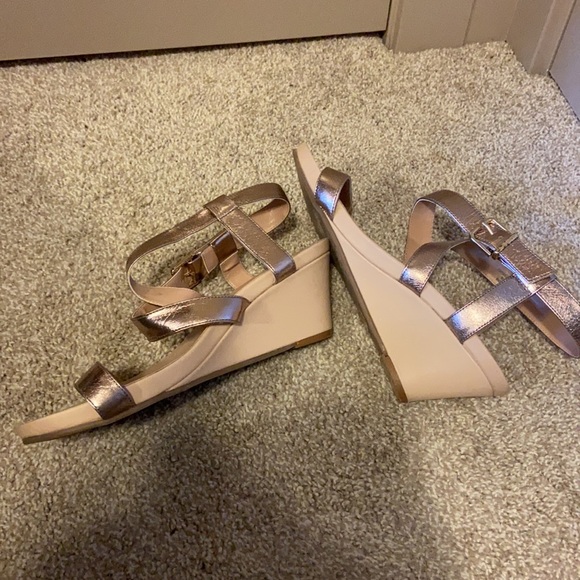 Kurt Geiger Carvela Champagne Wedges Sandals - Picture 7 of 9